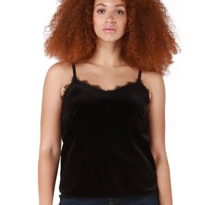 Sexy Velvet Black Cami with Lace Trim, brand new condition.